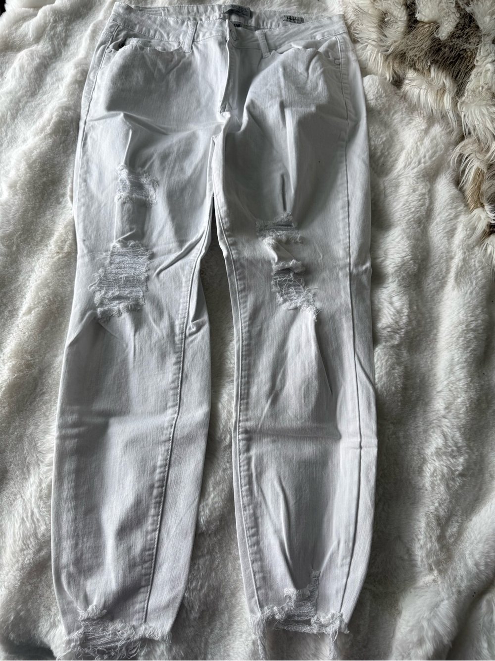 Judy Blue Skinny Fit Distressed White Jeans Sz 14w